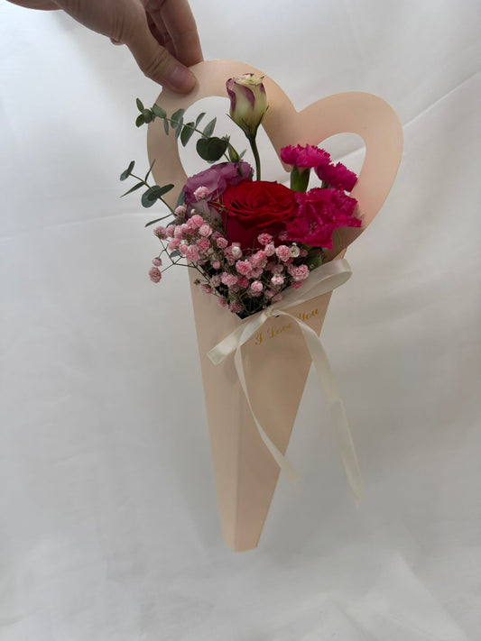 Heart Shaped Paper Sleeve Bouquet