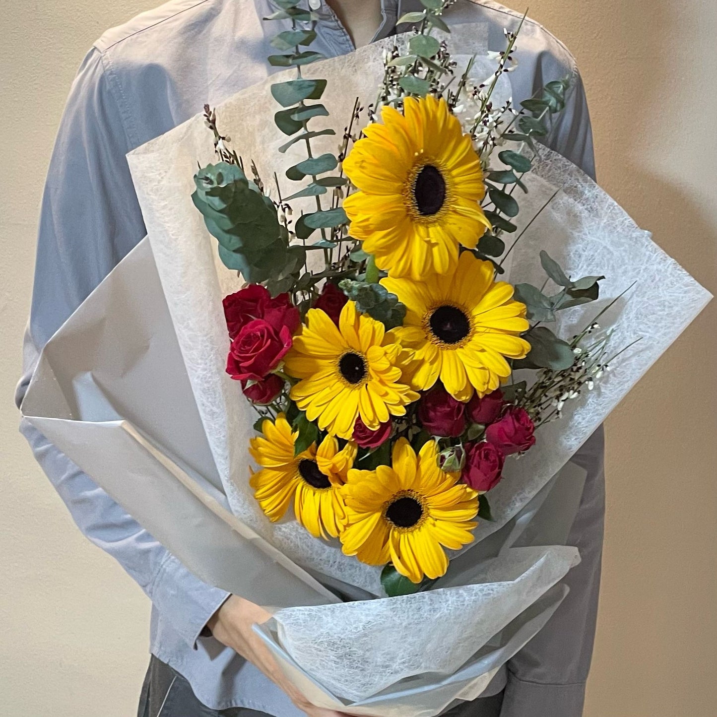 Fresh Gerbera Daises and Spray Rose Bouquet Under 80