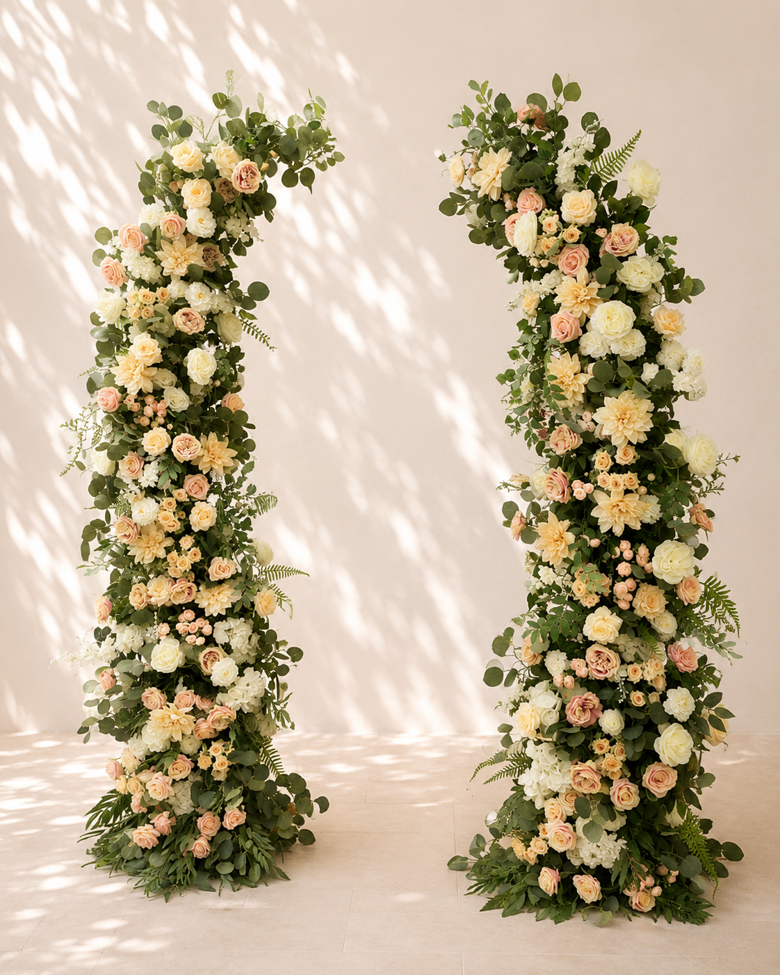 APRICOT BLOOM TWO-PIECE FLORAL ARCH