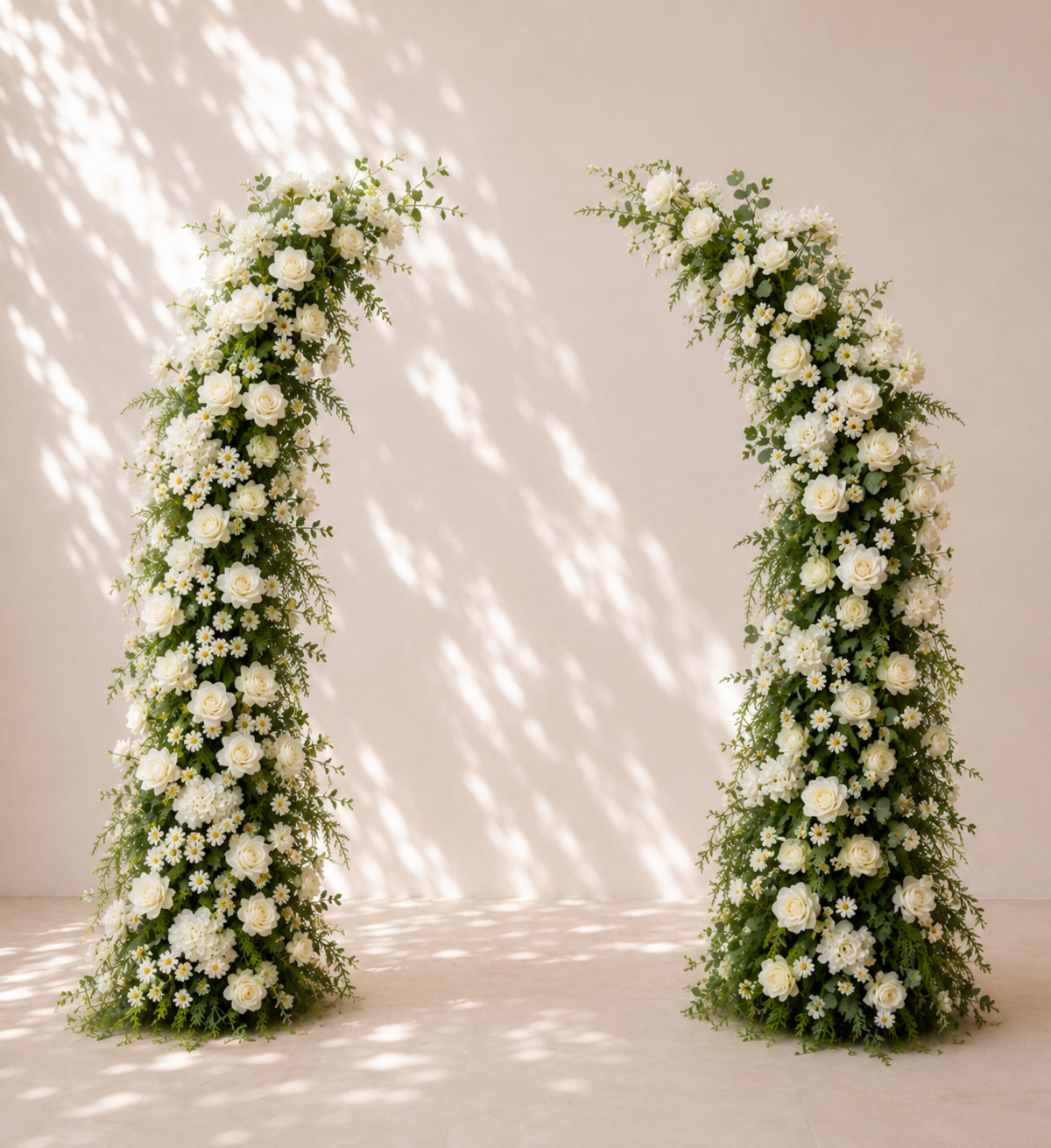 IVORY GRACE TWO-PIECE FLORAL ARCH