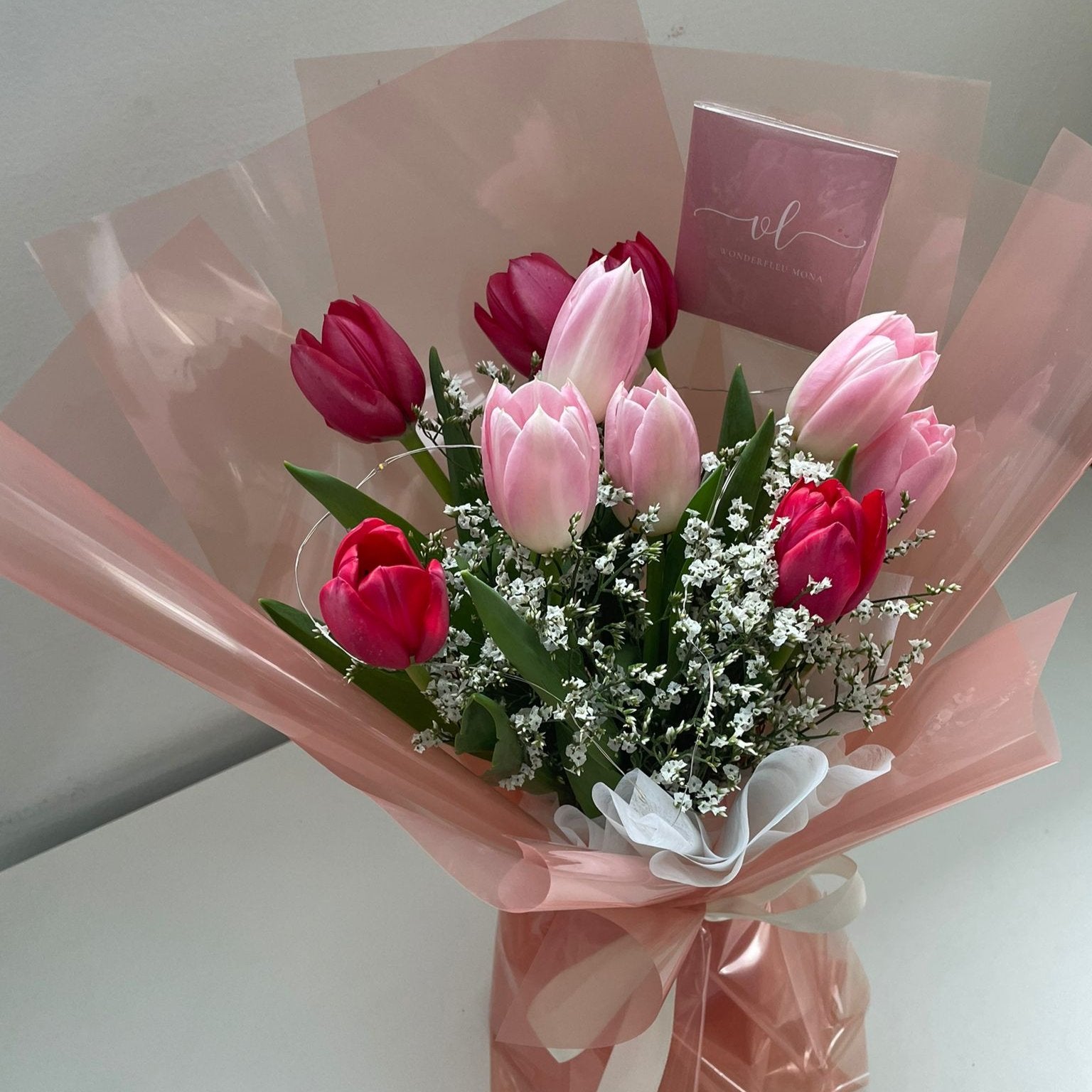Our Tulips Bouquet is Available in Singapore, SG and is a great gift suitable as a Proposal, Anniversary, Monthsary, Wedding, International Women Day, Congratulatory, Mother's Day, Birthday, Celebrations, Valentine's Day Bouquet or Flower. We have various color such as Pink, Red, Yellow, Purple. Orange and white Tulips 