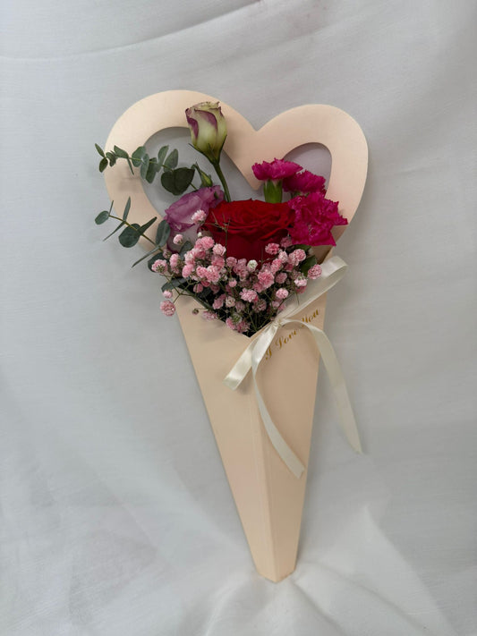 Heart Shaped Paper Sleeve Bouquet