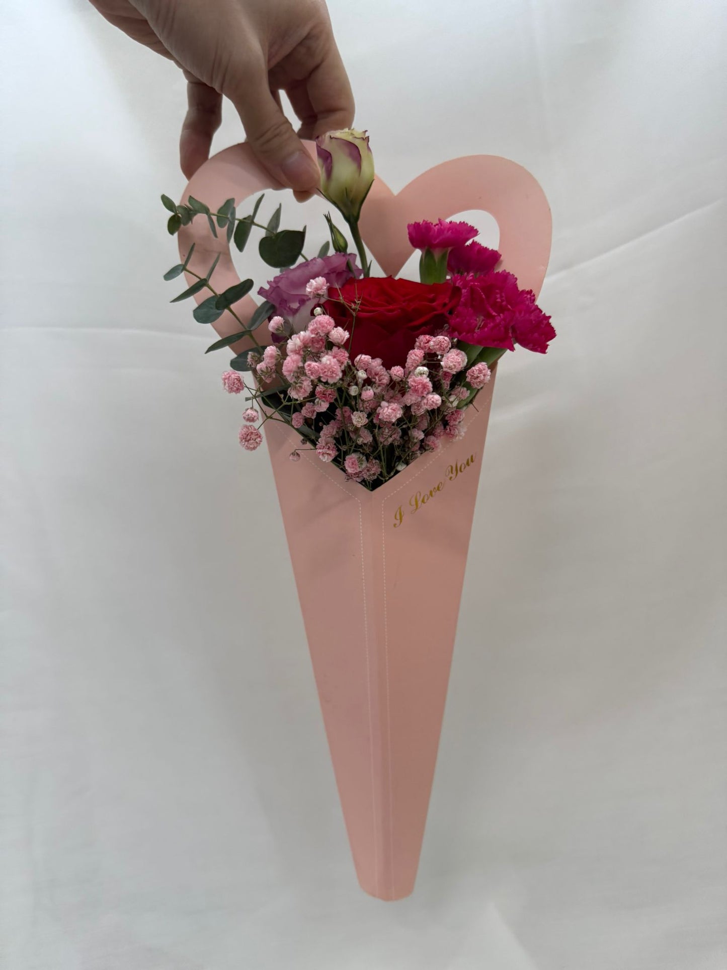 Heart Shaped Paper Sleeve Bouquet