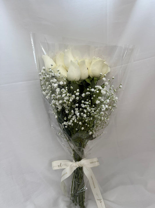 Packed Roses with Baby Breath