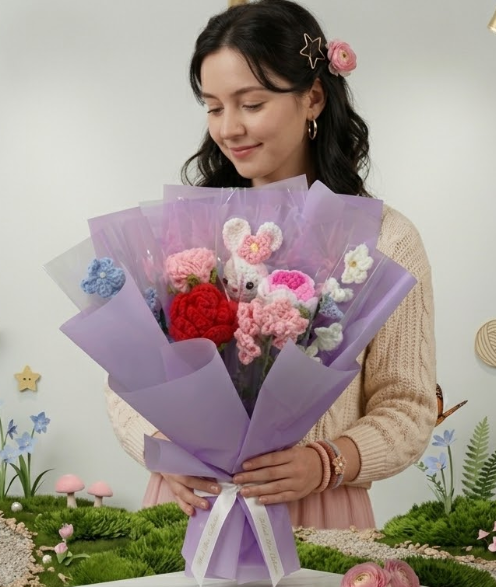 Handcrafted crochet flowers