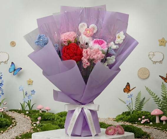 Handcrafted crochet flowers