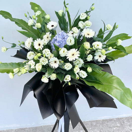 CONDOLENCE FLORAL STAND; DEEPEST SYMPATHY